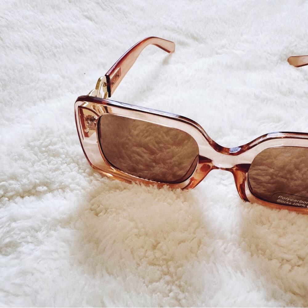 Camille Clear Coral Oversized Square Sunglasses - Picture 7 of 11